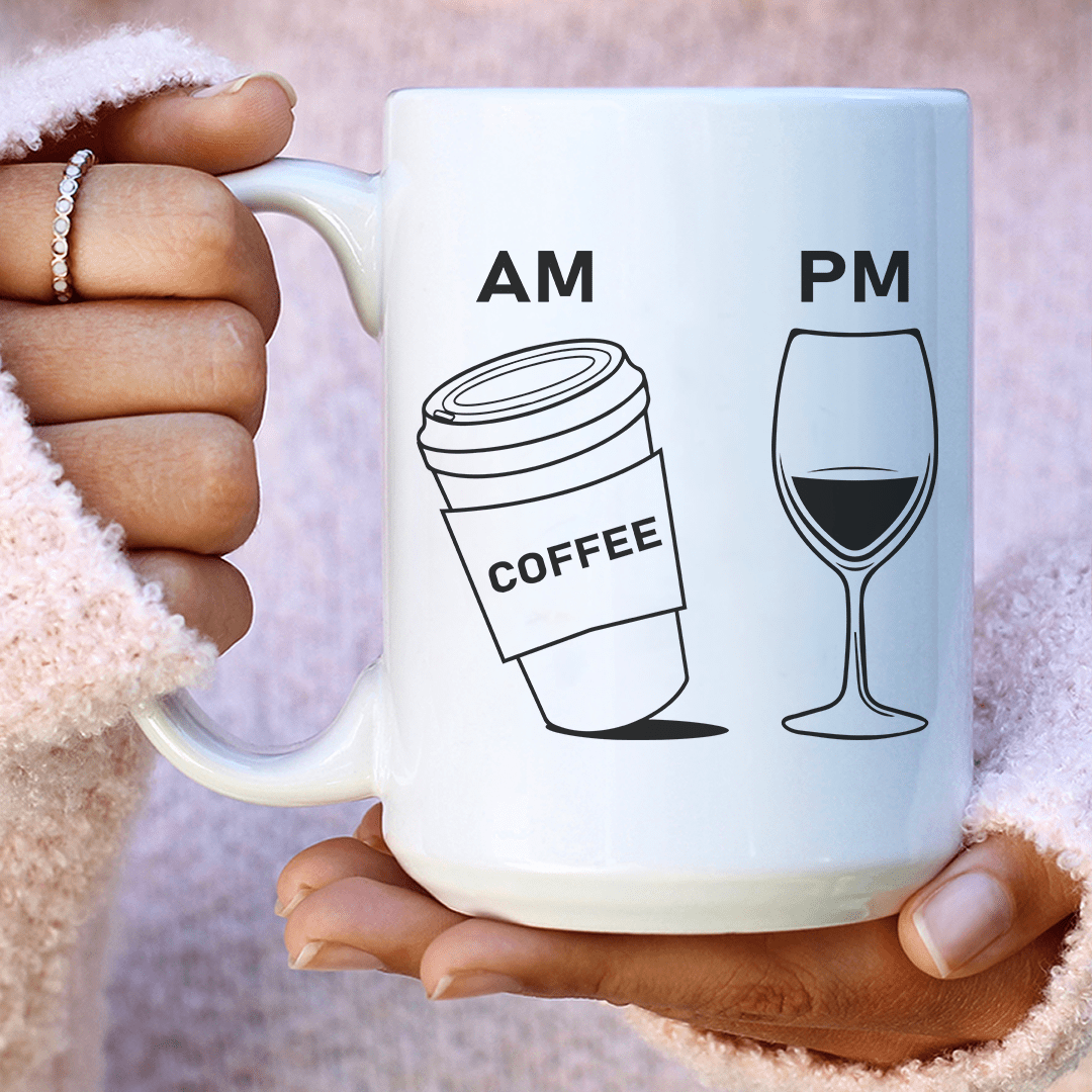 Coffee & Wine Ceramic Mug 15 oz from Peachy Sunday