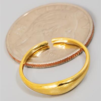 Gold Dipped Thin Signet Open Band Ring through MARKET