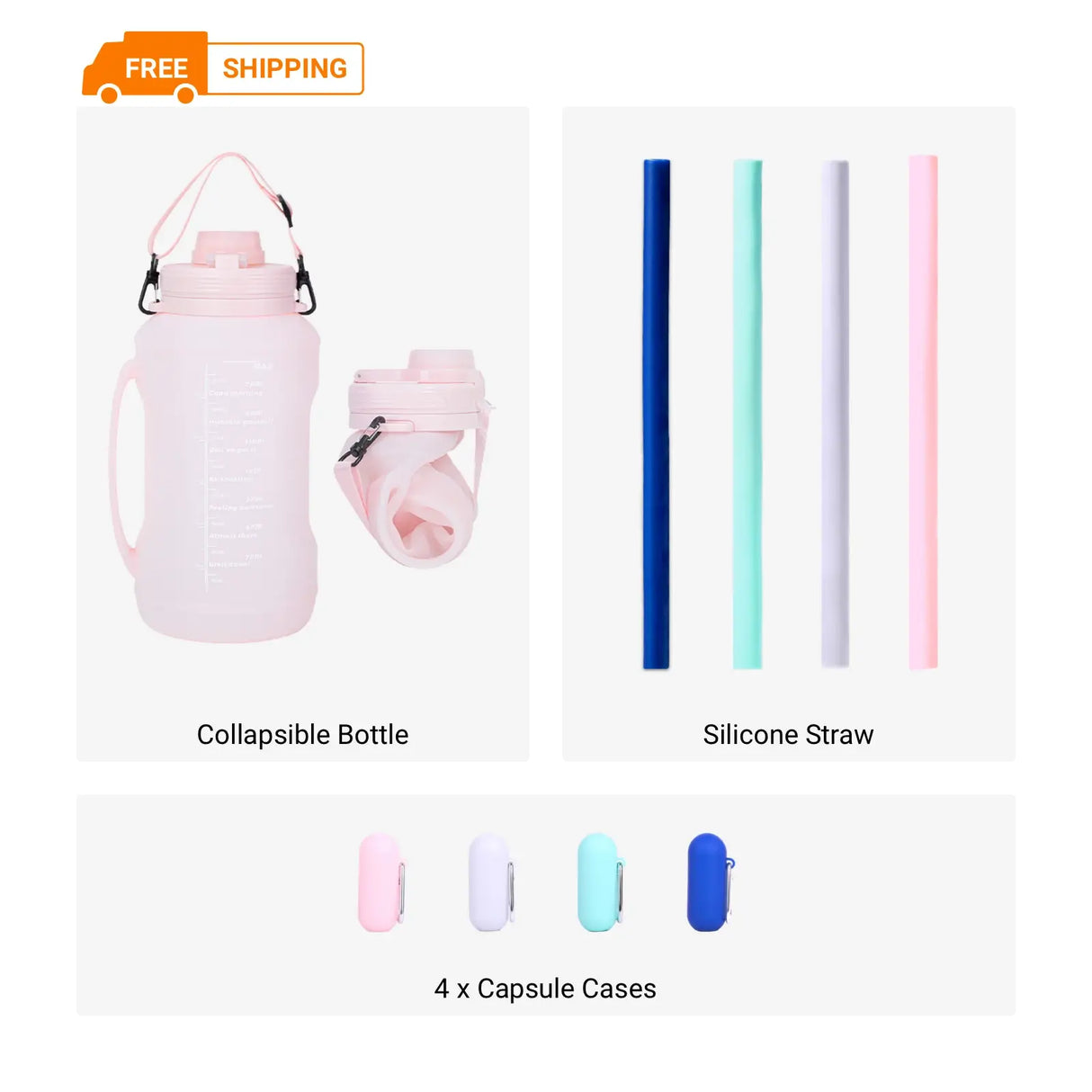 Collapsible Large Capacity Travel Water Bottle 67oz from Cool Gadget