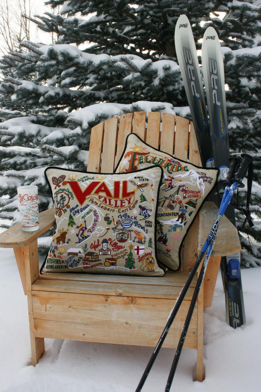 Colorado Hand-Embroidered Pillow from Quirks!