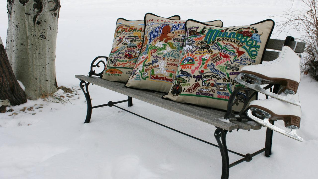 Colorado Hand-Embroidered Pillow from Quirks!