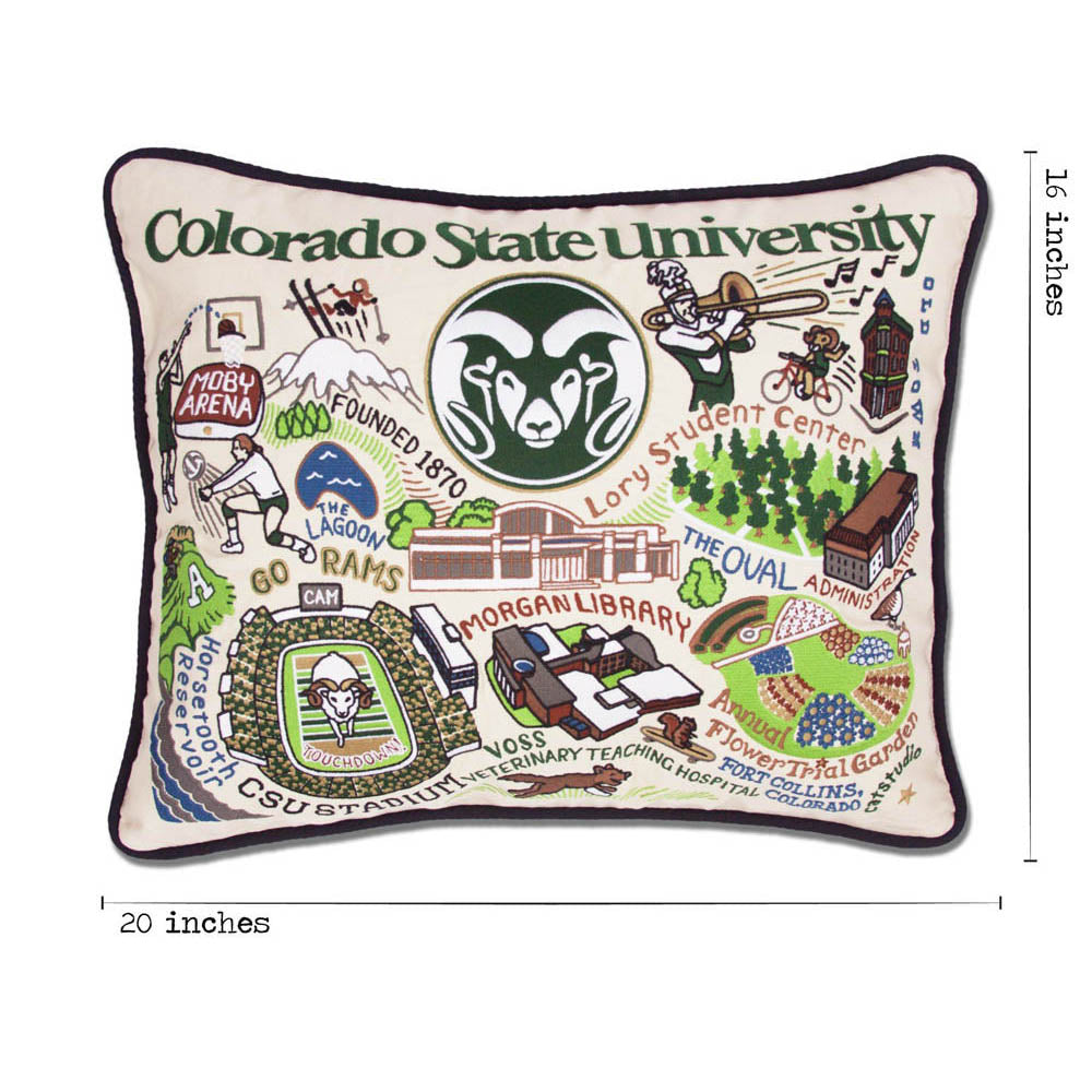 Colorado State University Collegiate Embroidered Pillow by CatStudio from Quirks!