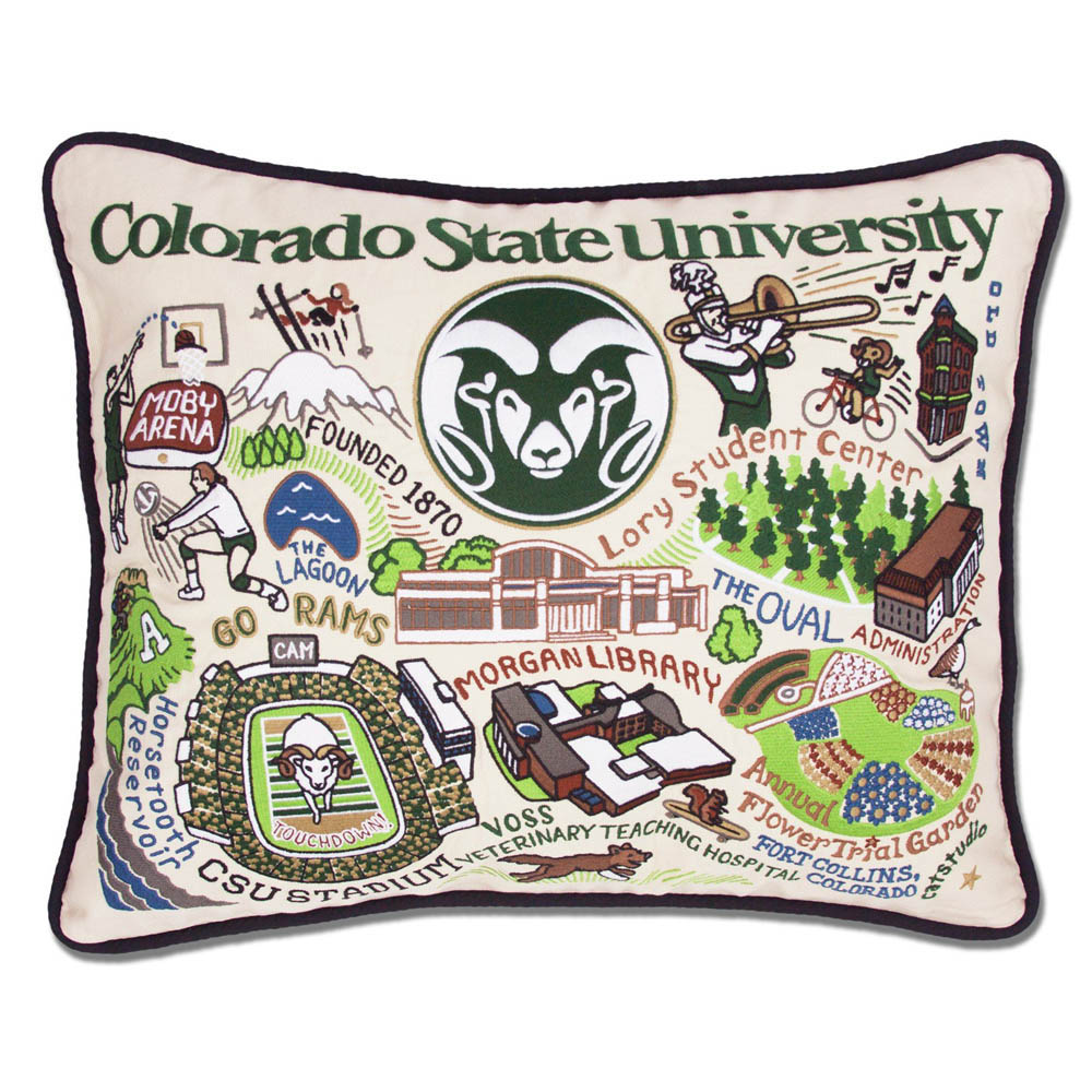 Colorado State University Collegiate Embroidered Pillow by CatStudio from Quirks!