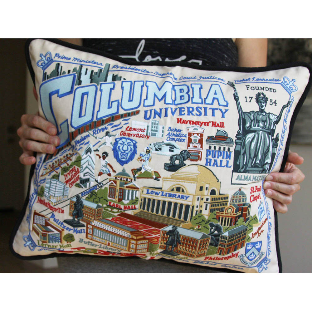Columbia University Collegiate Embroidered Pillow by CatStudio from Quirks!