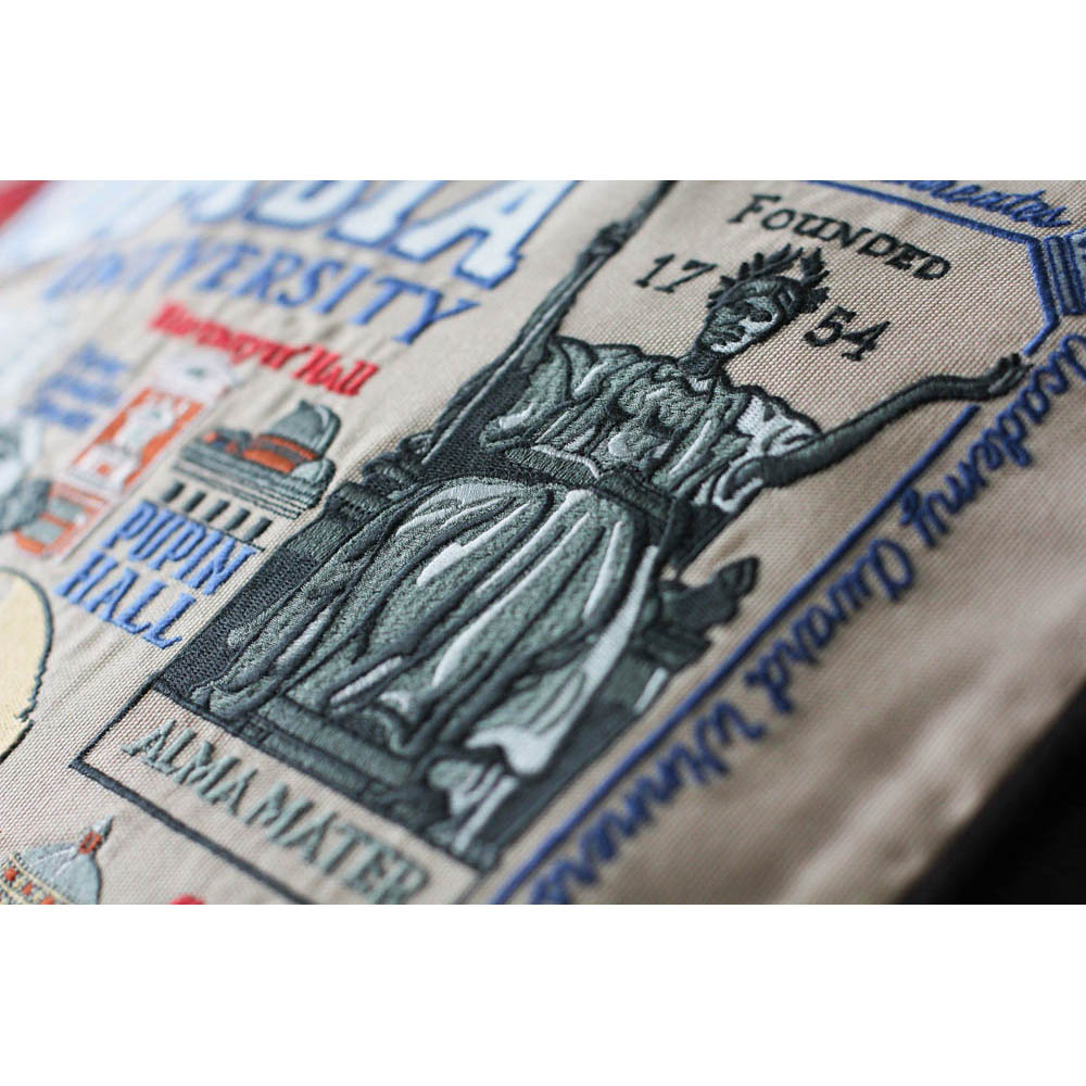 Columbia University Collegiate Embroidered Pillow by CatStudio from Quirks!