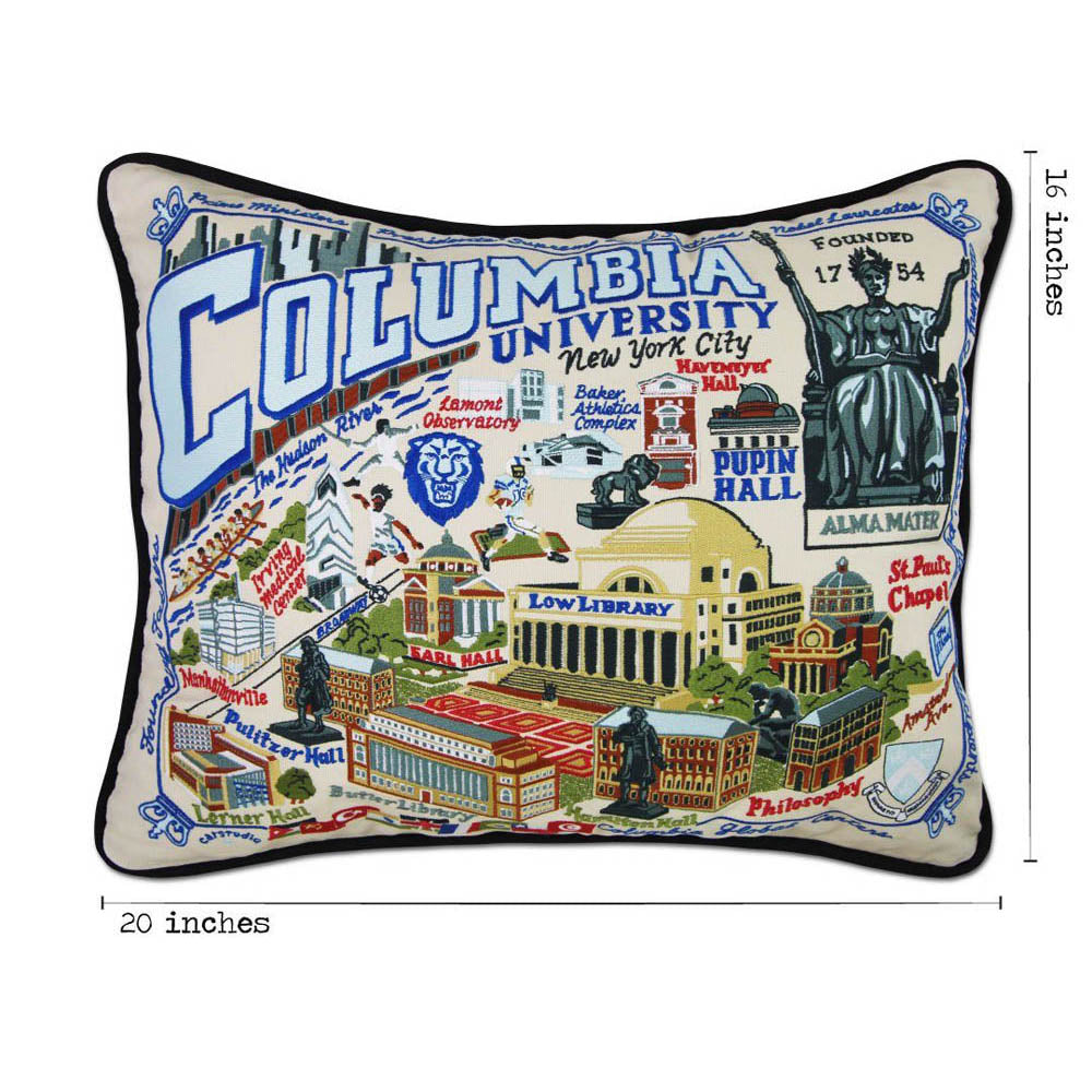 Columbia University Collegiate Embroidered Pillow by CatStudio from Quirks!