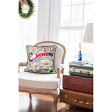 Columbus Hand-Embroidered Pillow from Quirks!