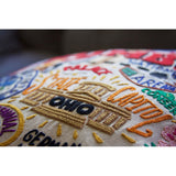 Columbus Hand-Embroidered Pillow from Quirks!