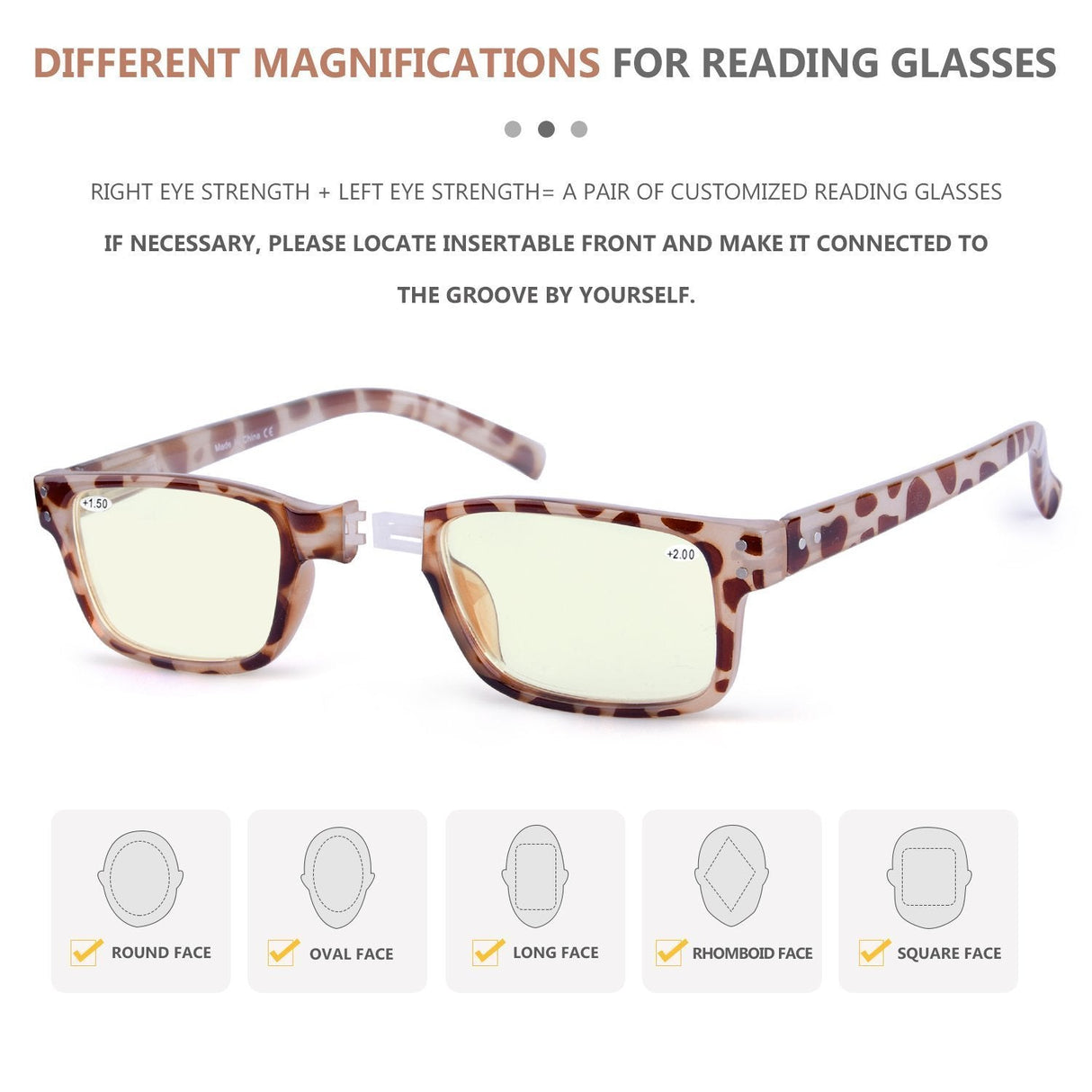 Custom Computer Glasses with Different Power UVPR032-DEMI (Must Buy Both Eye) From eyekeeper