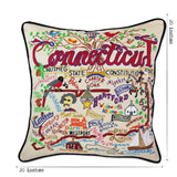 Connecticut Hand-Embroidered Pillow from Quirks!
