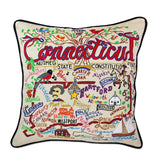 Connecticut Hand-Embroidered Pillow from Quirks!