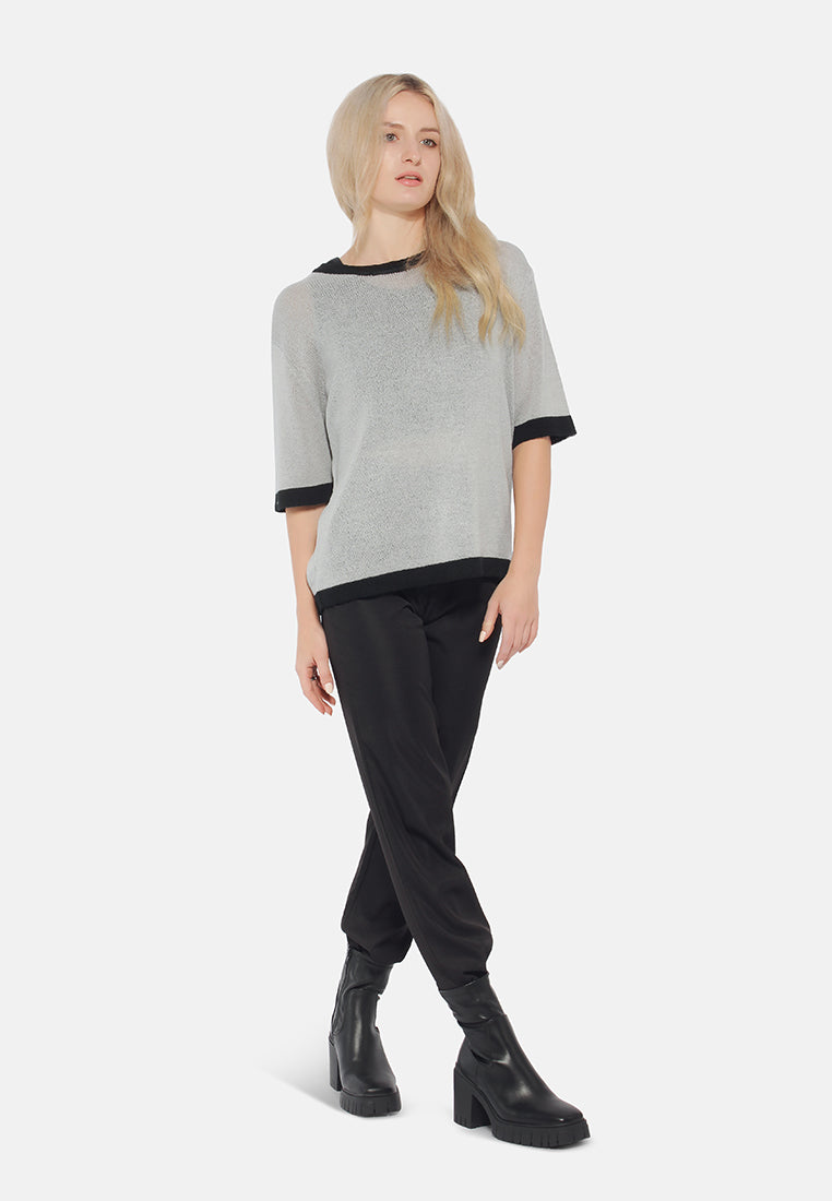 Contrast Neck And Sleeve Rib T-Shirt from London Rag International
