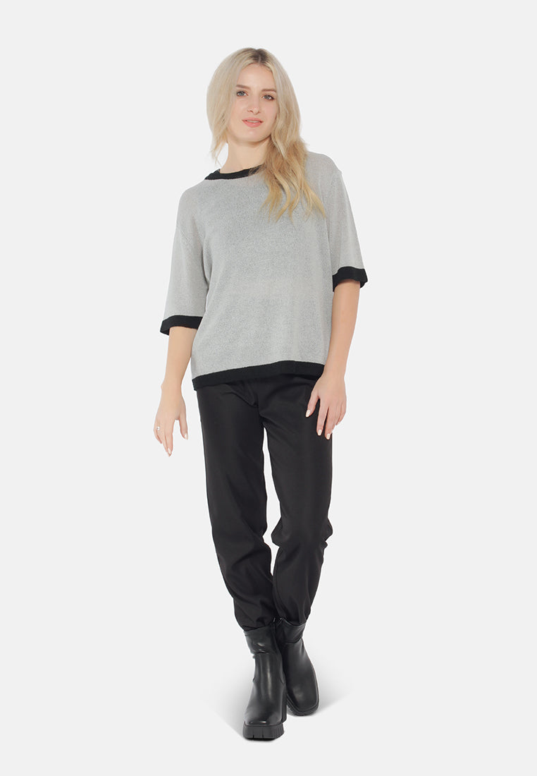 Contrast Neck And Sleeve Rib T-Shirt from London Rag International