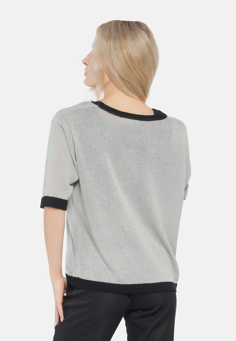 Contrast Neck And Sleeve Rib T-Shirt from London Rag International