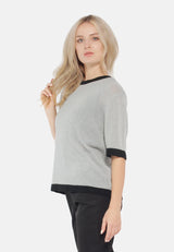 Contrast Neck And Sleeve Rib T-Shirt from London Rag International