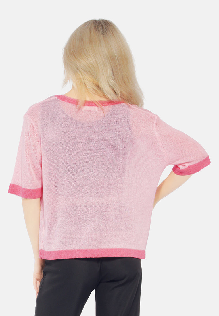 Contrast Neck And Sleeve Rib T-Shirt from London Rag International