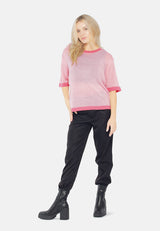 Contrast Neck And Sleeve Rib T-Shirt from London Rag International