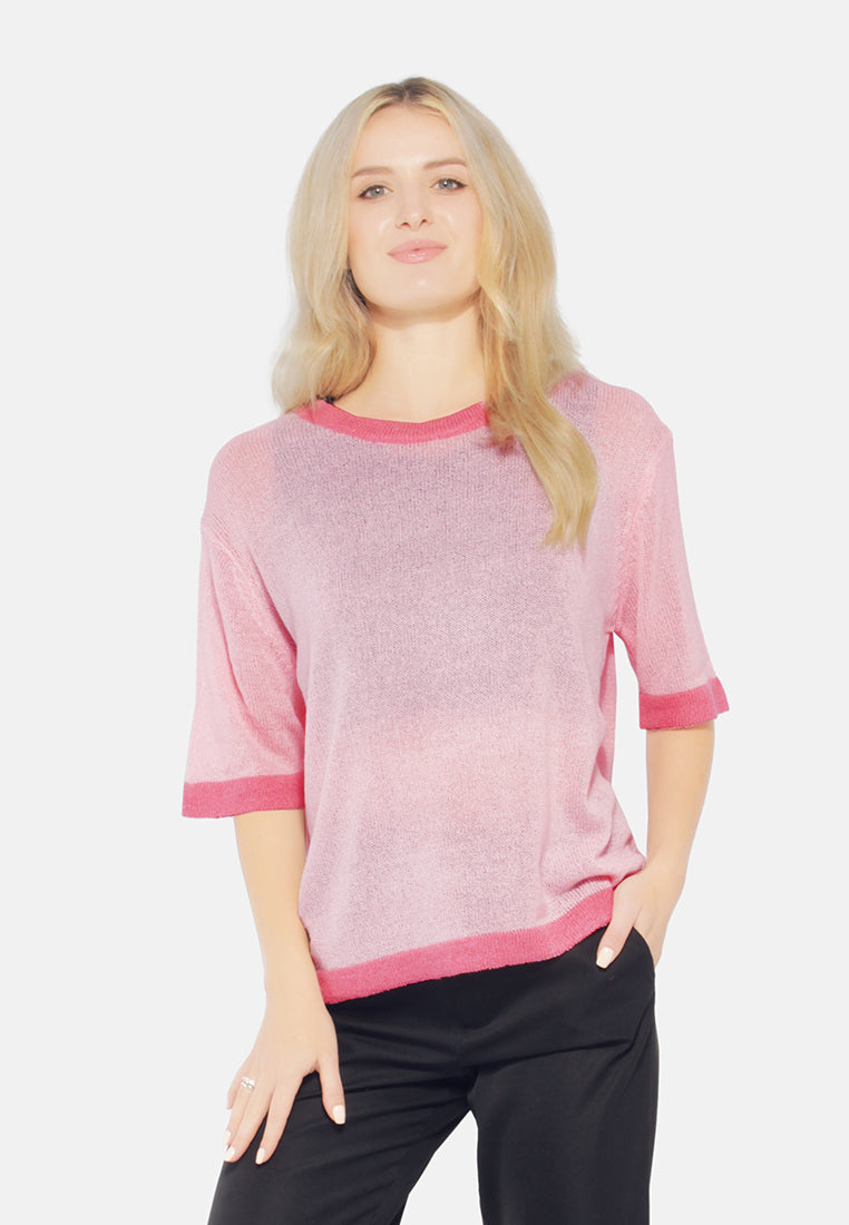Contrast Neck And Sleeve Rib T-Shirt from London Rag International