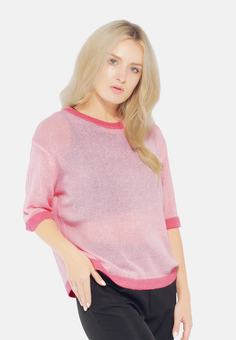 Contrast Neck And Sleeve Rib T-Shirt from London Rag International