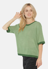 Contrast Neck And Sleeve Rib T-Shirt from London Rag International