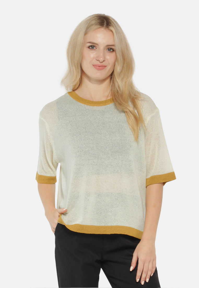 Contrast Neck And Sleeve Rib T-Shirt from London Rag International