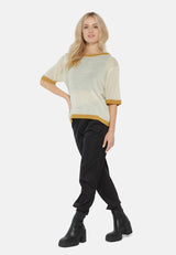 Contrast Neck And Sleeve Rib T-Shirt from London Rag International