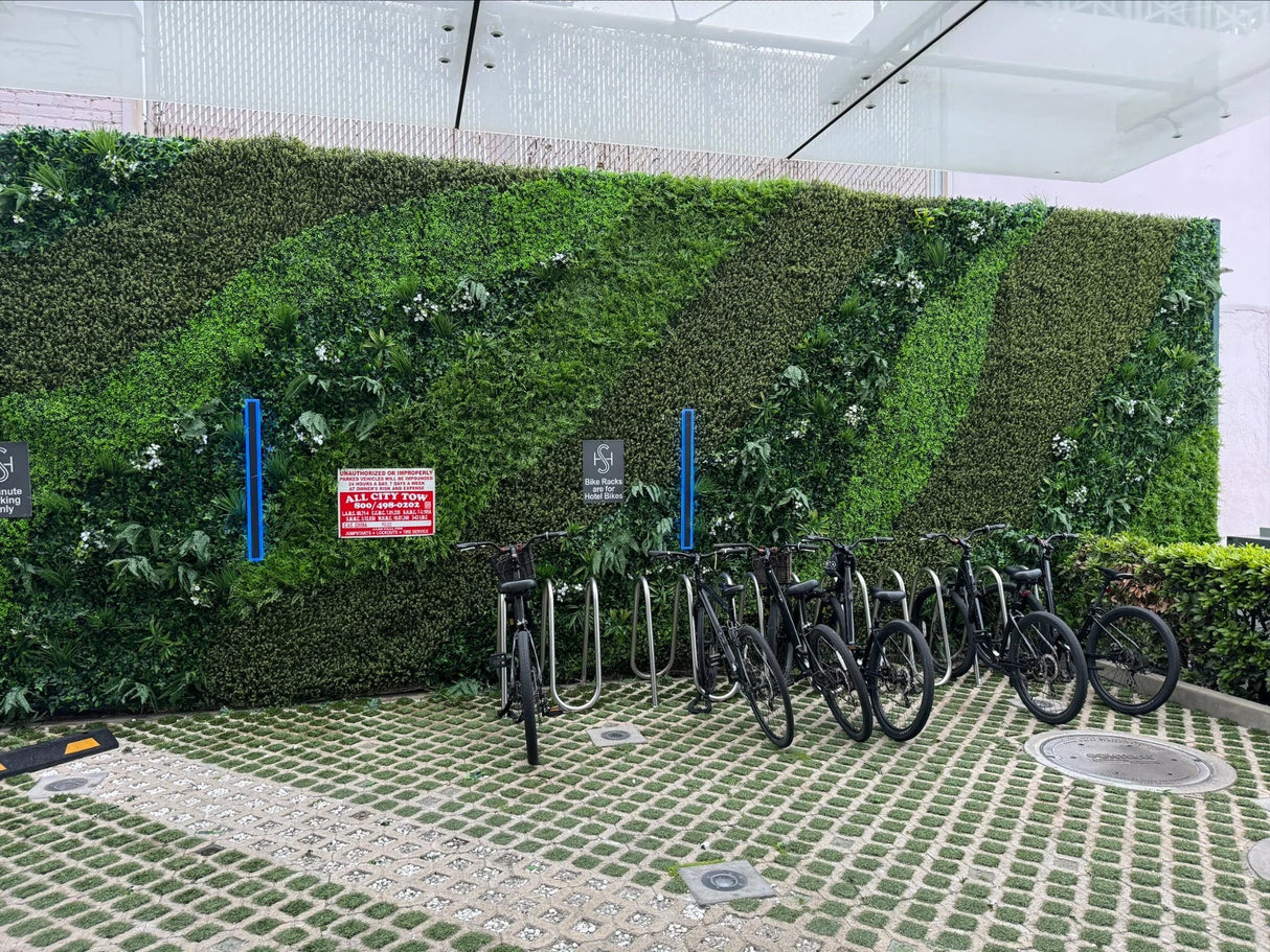 Sample Panel of Snowy White Artificial Vertical Garden (Small Sample) Commercial Grade UV Resistant from Designer Plants USA
