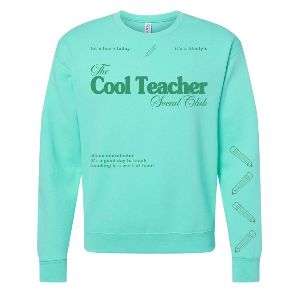‘Cool Teacher Social Club' Crewneck Sweatshirt from United Monograms