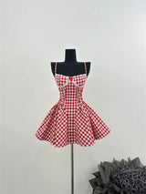 Coquette Plaid Mini Dress – Balletcore Gyaru Party Dress From Kawaii Stop
