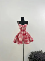 Coquette Plaid Mini Dress – Balletcore Gyaru Party Dress From Kawaii Stop