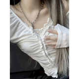 Coquette Ruched T-shirt With Hooks From Kawaii Stop