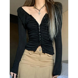 Coquette Ruched T-shirt With Hooks From Kawaii Stop