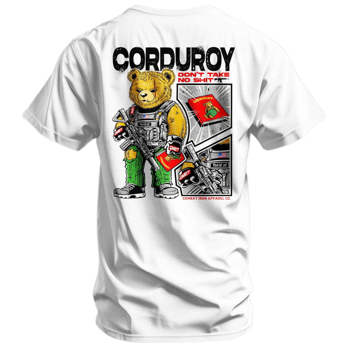 Corduroy The Bear - Don't Take No Sh*t Men's T-shirt From Combat Iron Apparel