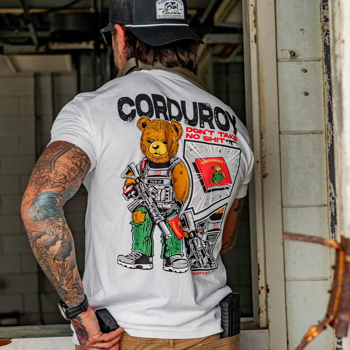 Corduroy The Bear - Don't Take No Sh*t Men's T-shirt From Combat Iron Apparel