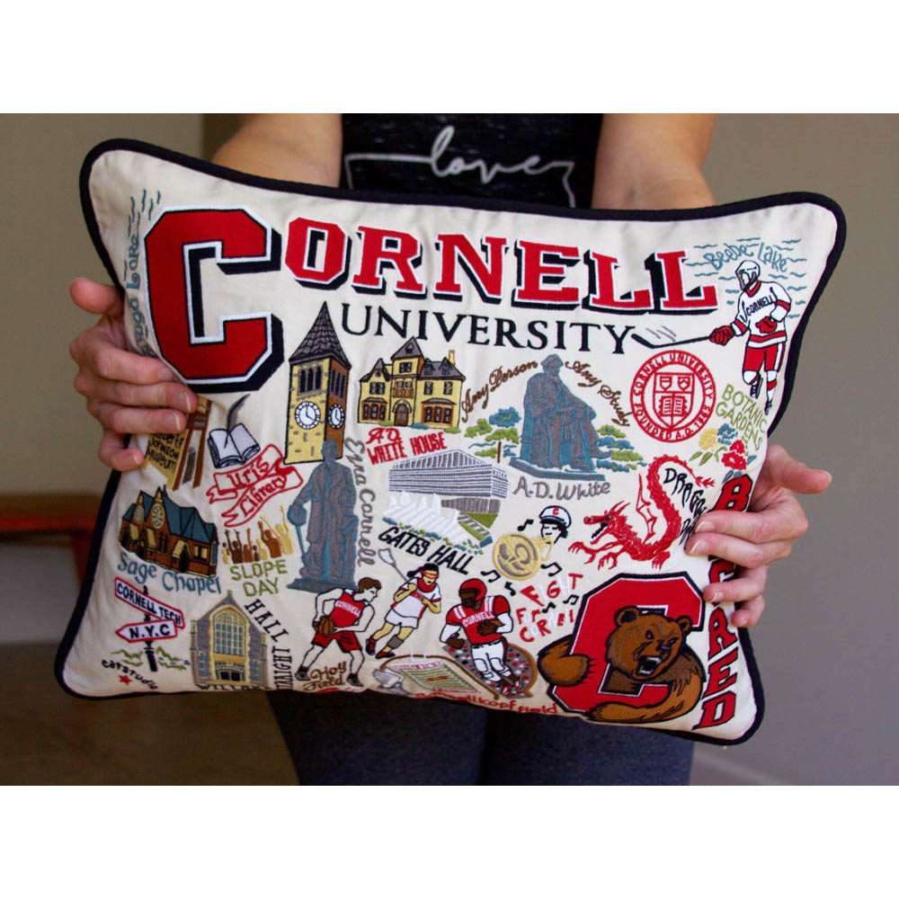Cornell University Collegiate Embroidered Pillow by CatStudio from Quirks!