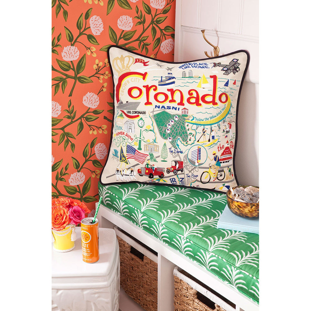 Coronado Embroidered Pillow from Quirks!