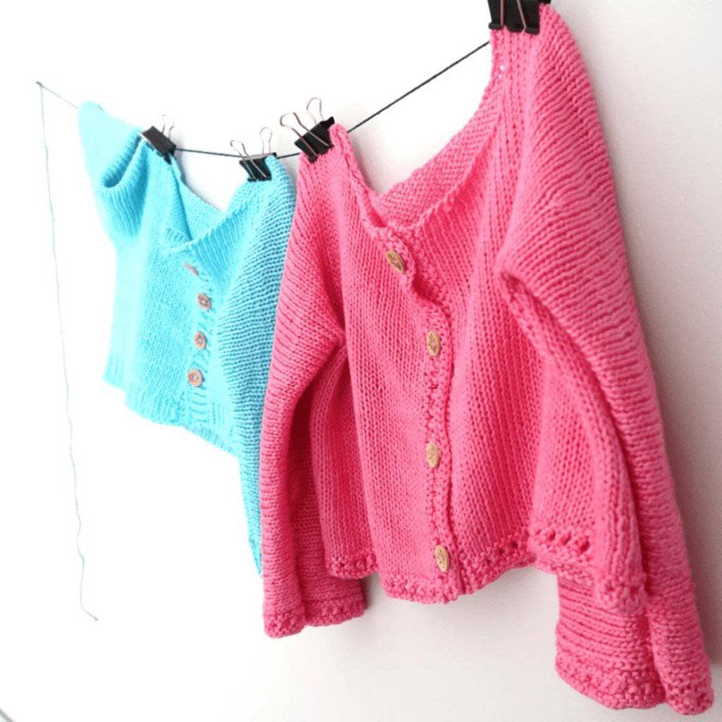 Cotton Candy Baby Cardigan Knitting Pattern from Darn Good Yarn