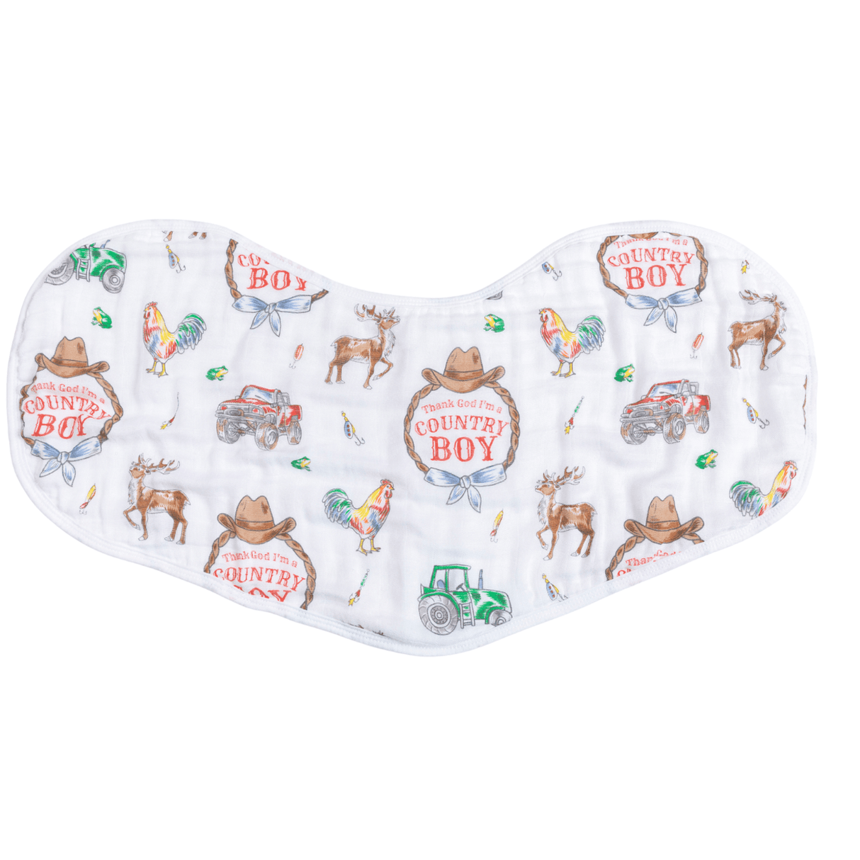 Country Boy Baby Giftset:  Baby Swaddle Blanket and Burp/Bib Combo from Little Hometown