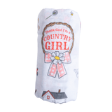 Country Girl Baby Giftset:  Baby Swaddle Blanket and Burp/Bib Combo from Little Hometown