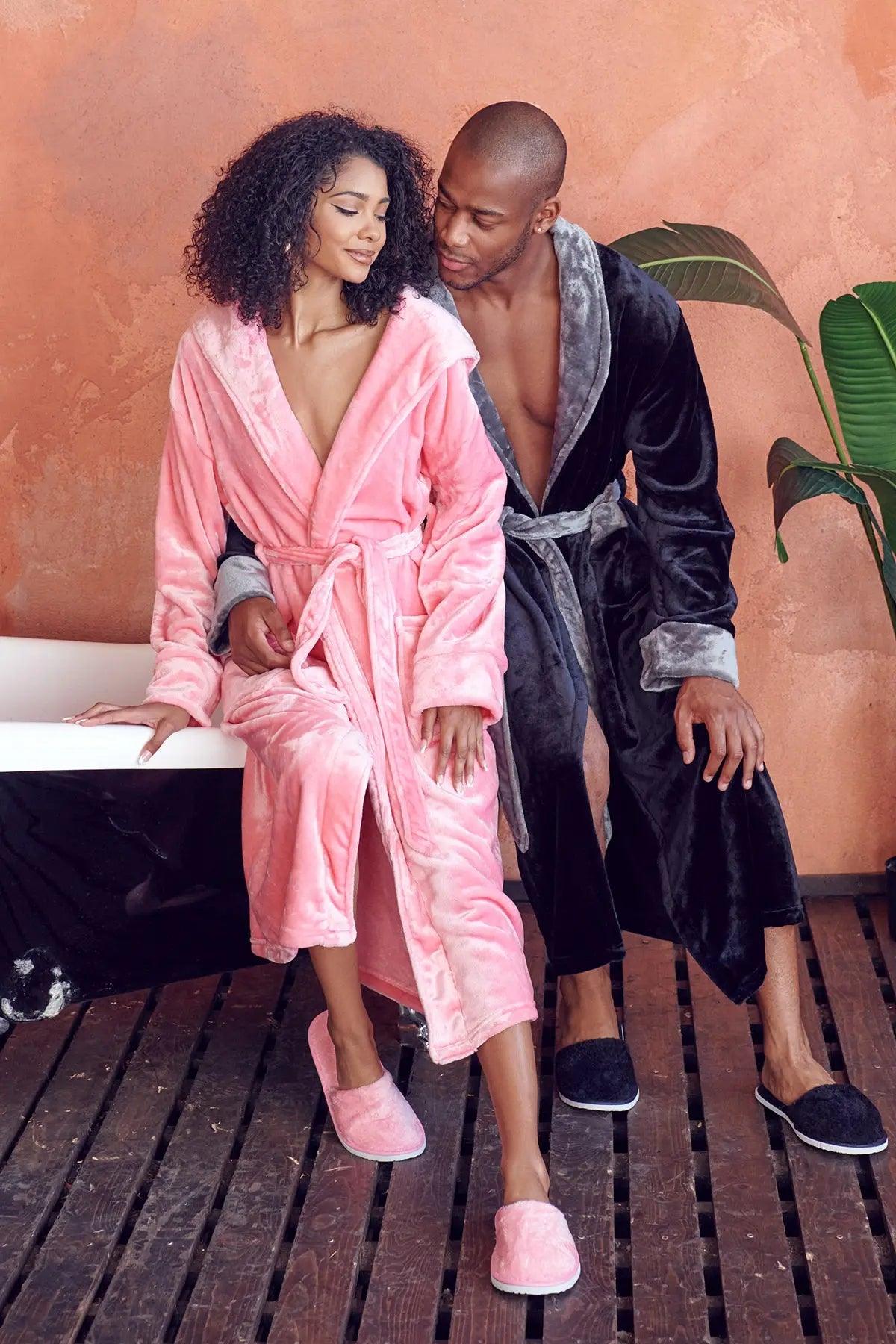 Hooded Plush Bathrobes for Women From Lotus Linen