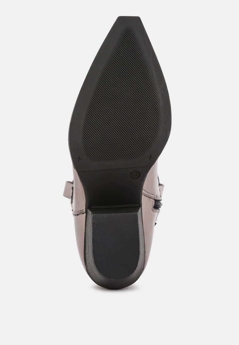 Cowby Metallic Faux Leather Cowboy Boots from London Rag International