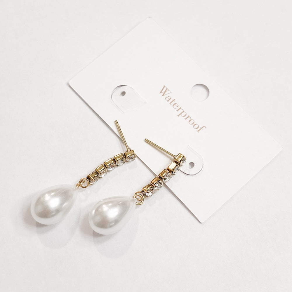 Crane Diamond Pearl Earrings WATERPROOF from Pretty Simple