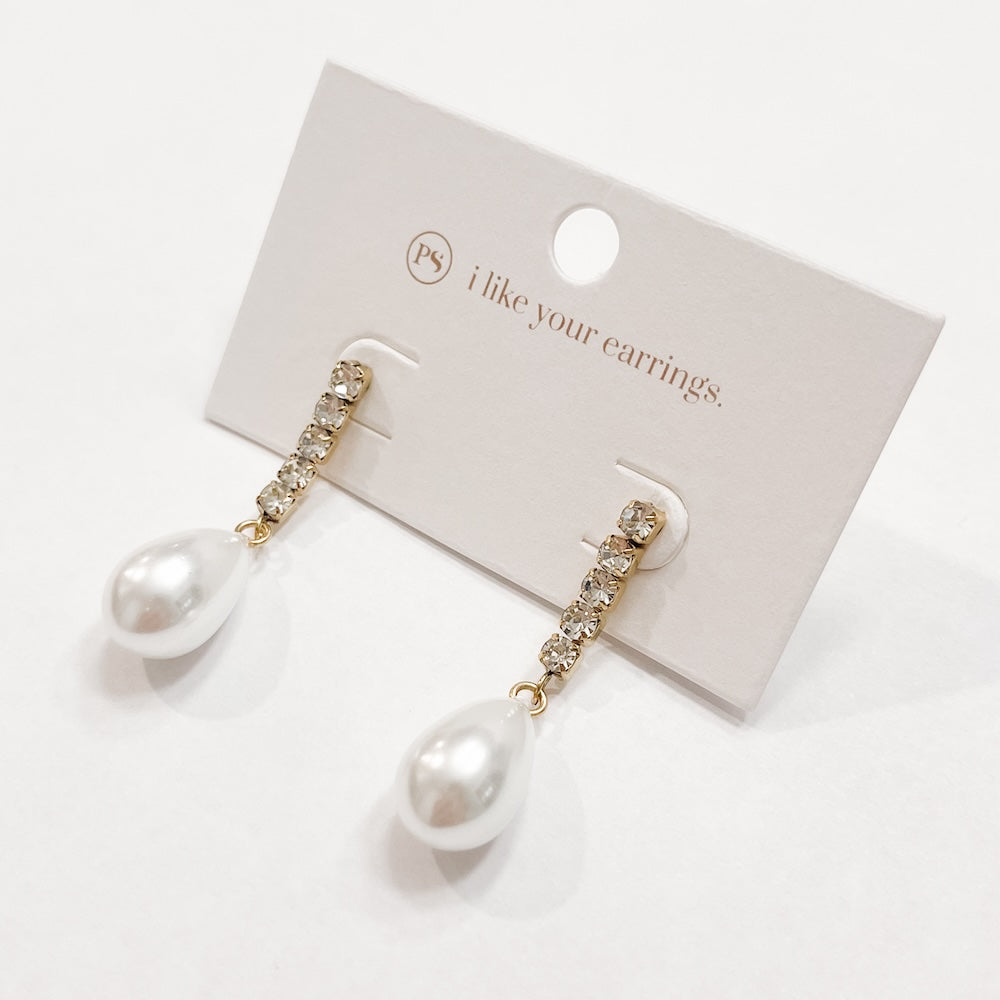 Crane Diamond Pearl Earrings WATERPROOF from Pretty Simple