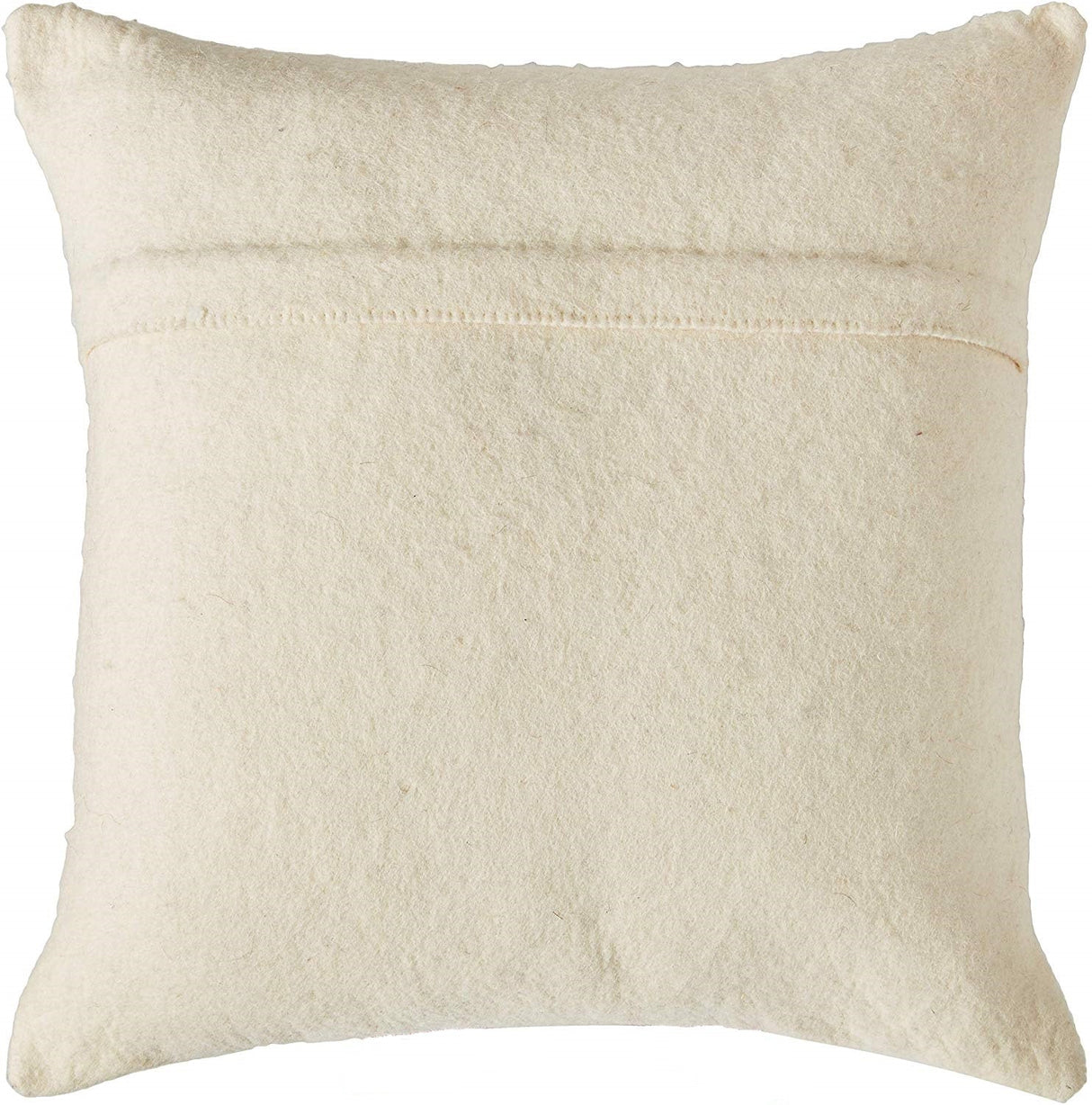Hand Felted Wool  Pillow - Cream 3D Flower on Cream – 20" from Arcadia Home