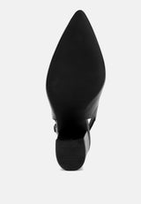 Creidne Block Heel Pointed Toe Sandals from London Rag International