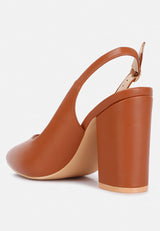 Creidne Block Heel Pointed Toe Sandals from London Rag International