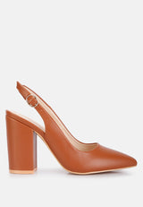 Creidne Block Heel Pointed Toe Sandals from London Rag International