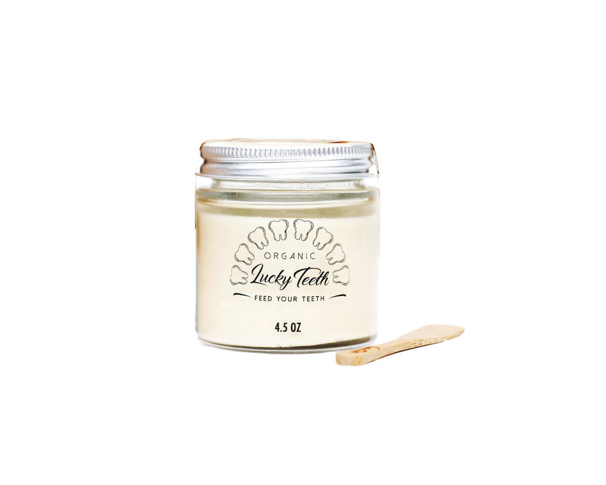 Organic Remineralizing Toothpaste in Glass Jar - Fluoride Free Toothpaste From Lucky Teeth