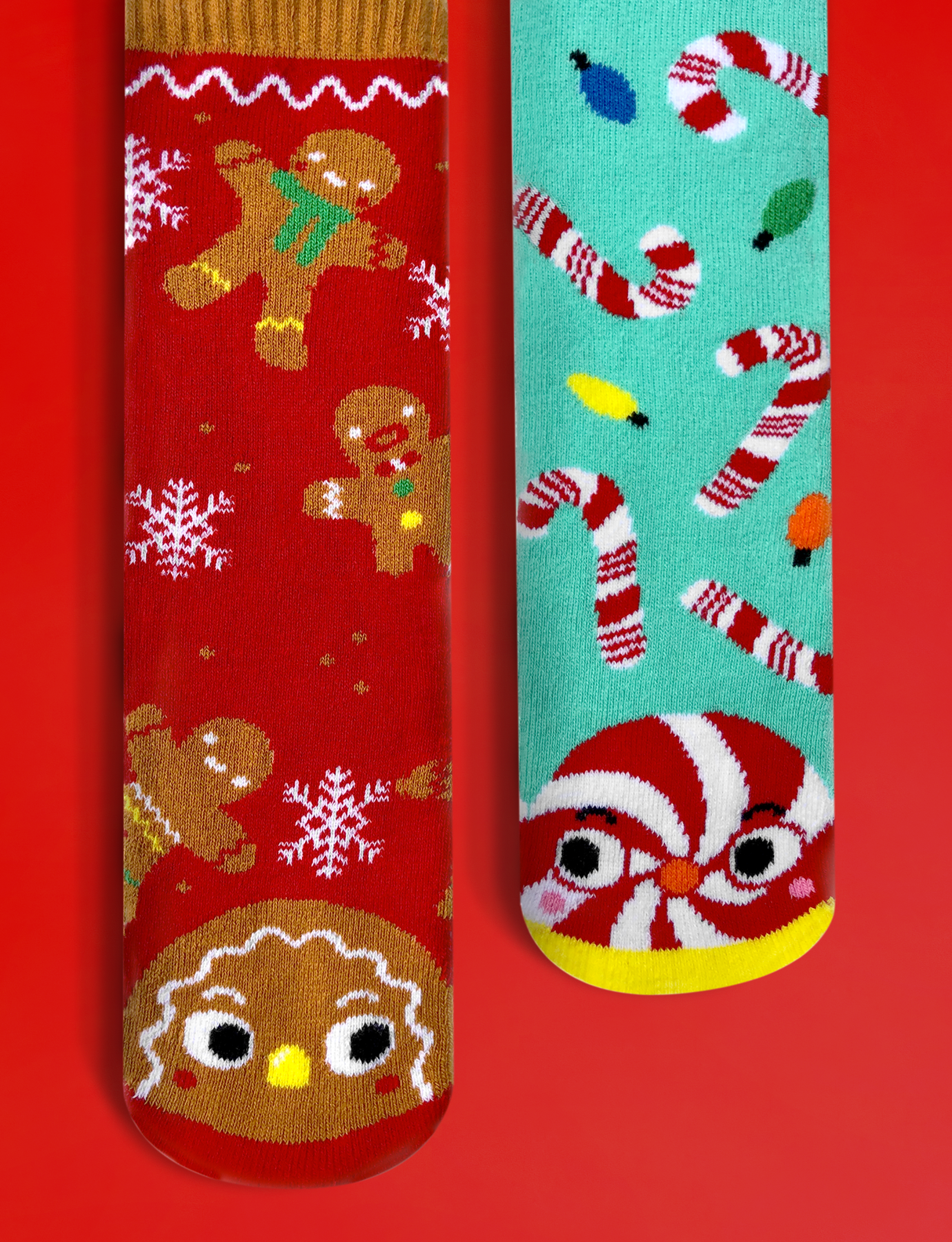 ADULT GINGERBREAD & CANDY CANE CHRISTMAS SOCKS from Pals Socks