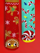 ADULT GINGERBREAD & CANDY CANE CHRISTMAS SOCKS from Pals Socks